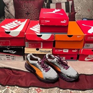 Puma shoes size 9.5 orange and purple